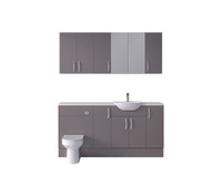 Connect G/G 1700mm Pack Basin WC 2 Cup Wall plus Tall Cupboard