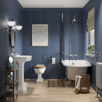 Showerwall - The Tile Collection - Nordic Blue Chevron