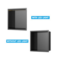 Square Gunmetal Black Shower Niche 