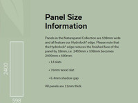 Multipanel Naturepanel Sizes