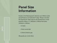 Multipanel Naturepanel Sizes
