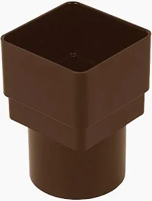 Floplast RDS2 Square to Round Downpipe Adaptor Brown