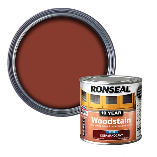 Ronseal Quick Drying Woodstain Satin Deep Mahogany