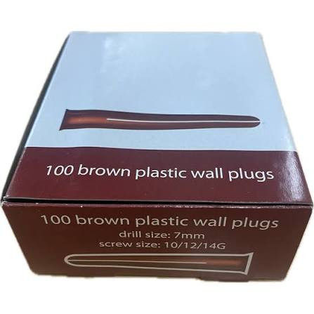 <h2>Boxes of 100 Wallplugs Brown</h2>  <p>Boxes of 100 Brown Wallplugs provide a reliable and versatile fixing solution for a wide range of light to medium-duty fastening applications in masonry, brick, concrete, stone, and other solid building materials. Designed to expand securely when a screw is inserted, these wallplugs help create a firm anchor point for fixtures, fittings, and general construction projects.</p>  <p>Manufactured from durable material for dependable performance, brown wallplugs are suitable for both professional tradespeople and DIY users. Supplied in convenient boxes of 100, they are ideal for routine installation, maintenance, refurbishment, and repair work.</p>  <h3>Features</h3>  <ul>     <li>Brown wallplugs for general-purpose fixing applications</li>     <li>Supplied in convenient boxes of 100</li>     <li>Suitable for use in masonry, brick, concrete, and stone</li>     <li>Designed to expand securely when screws are inserted</li>     <li>Durable construction for reliable holding performance</li>     <li>Suitable for a wide range of fixing and installation tasks</li>     <li>Compatible with appropriate screw sizes</li>     <li>Ideal for professional and DIY use</li> </ul>  <h3>Benefits</h3>  <ul>     <li>Provides secure and dependable fixing in solid wall materials</li>     <li>Suitable for mounting fixtures, brackets, shelving, and fittings</li>     <li>Helps improve the strength and stability of screw fixings</li>     <li>Easy to install using standard drilling methods</li>     <li>Convenient pack size for regular use and larger projects</li>     <li>Suitable for construction, maintenance, and home improvement tasks</li>     <li>Cost-effective fixing solution for trade and DIY applications</li> </ul>  <h3>Why Purchase These Brown Wallplugs?</h3>  <p>These Brown Wallplugs offer a practical and dependable solution for achieving secure fixings in a variety of building materials. Designed to provide excellent grip and holding strength, they help ensure stable and long-lasting installations across a wide range of applications.</p>  <p>Whether you're installing shelves, fixing brackets, carrying out renovation work, or completing general maintenance tasks, these boxes of 100 wallplugs provide the quantity and reliability needed for efficient project completion. Durable, easy to use, and versatile, they are an essential addition to any toolbox or workshop.</p>