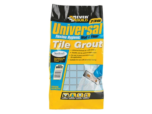 Everbuild 730 Uniflex Hygienic Tile Grout Ivory Grey 5kg