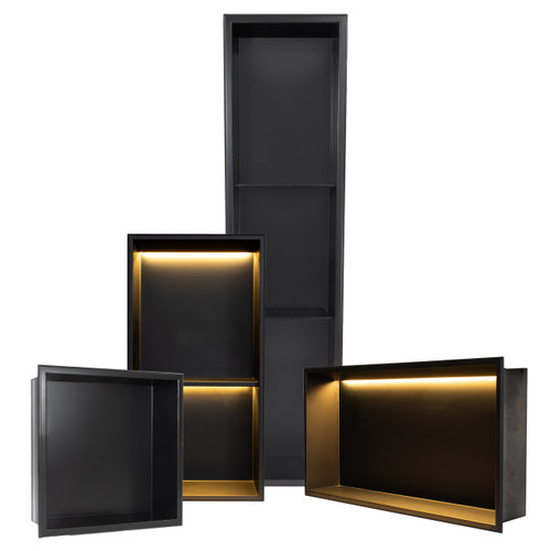 Thermopanel Matte Black Shower Niche