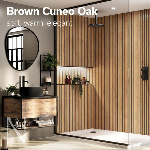 Multipanel Naturepanel Shower Board - Brown Cuneo Oak