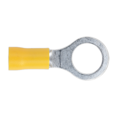 Sealey - Easy-Entry Ring Terminal Dia10.5mm 3/8inch Yellow Pack of 100