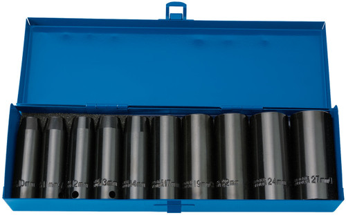 Draper - 1/2inch Sq. Dr. Draper - HI-TORQ Metric Deep Impact Socket Set (10 piece)