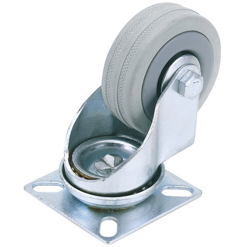 Draper - 75mm Dia. Swivel Plate Fi x ing Rubber Castor S.W.L 70Kg