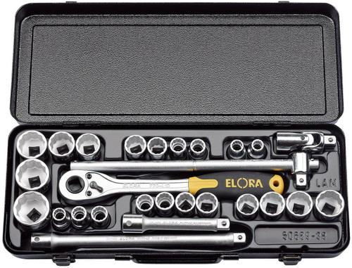 Draper - 1/2inch Sq. Dr. Elora Metric and Imperial Socket Set (28 Piece) Draper - 1/2inch Sq. Dr. Elora Metric and Imperial Socket Set (28 Piece)
