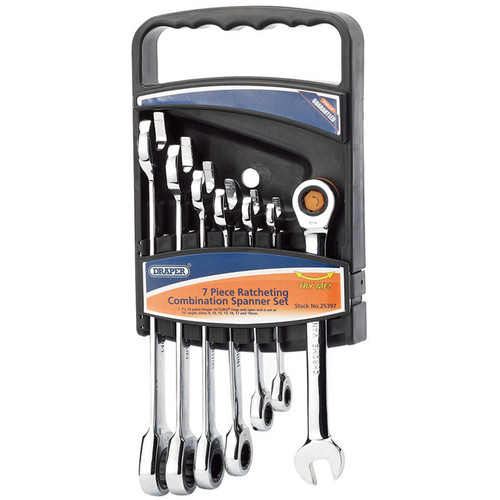 Draper - Draper - Hi-Torq Metric Ratcheting Combination Spanner Set 7 Piece