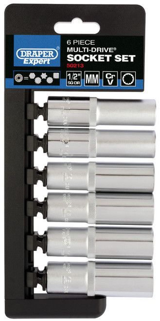 Draper - 1/2inch Sq. Dr. Multi-Drive Deep Socket Set (6 Piece)