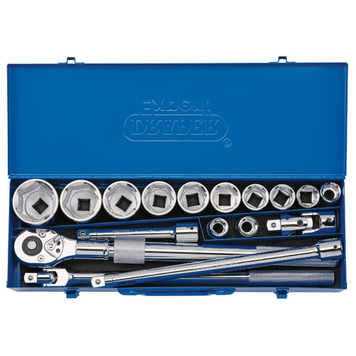 Draper - 3/4inch Sq. Dr. Metric Socket Set in Metal Case 17 Piece Draper - 3/4inch Sq. Dr. Metric Socket Set in Metal Case 17 Piece