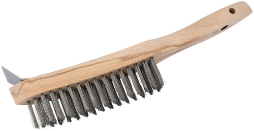 Draper -  Heavy Duty 4 Row Wire Scratch Brush with Scraper 310mm Draper -  Heavy Duty 4 Row Wire Scratch Brush with Scraper 310mm