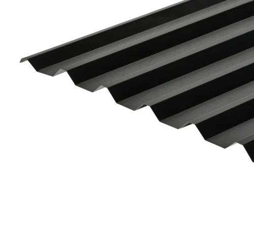 Cladco 34/1000 Box Profile PVC Plastisol Coated 0.7mm Metal Roof Sheet Black - 2800mm