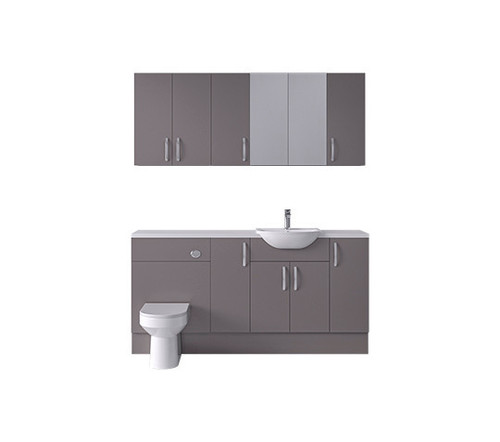 Connect G/G 1600mm Pack Basin WC 2 Cup Wall plus Tall Cupboard