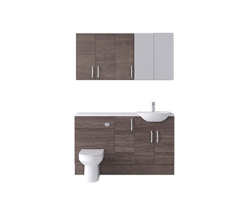 Connect N/Wd 1500mm Pack Basin WC 1 Cup Wall plus Tall Cupboard