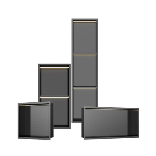 Gunmetal Black Shower Niche Trays Gunmetal Black Shower Niche Trays