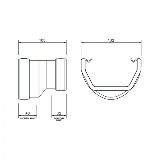 Floplast RHS3 Hi Cap to Square Adaptor White