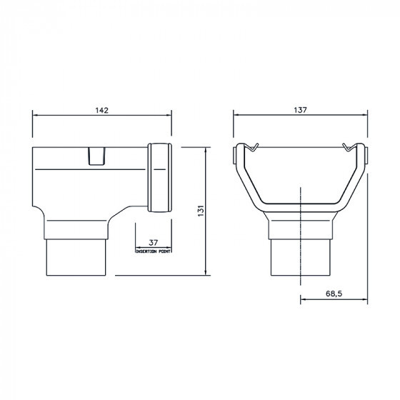 Floplast ROS2 Square Stopend Outlet 