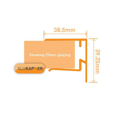 Alukap-XR 25mm End Stop Bar 3.6m White