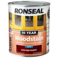 Ronseal Quick Drying Woodstain Satin Deep Mahogany