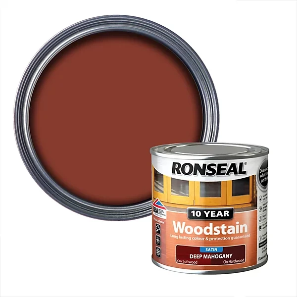 Ronseal Quick Drying Woodstain Satin Deep Mahogany