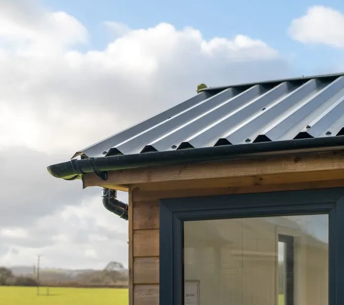 black metal sheet roof