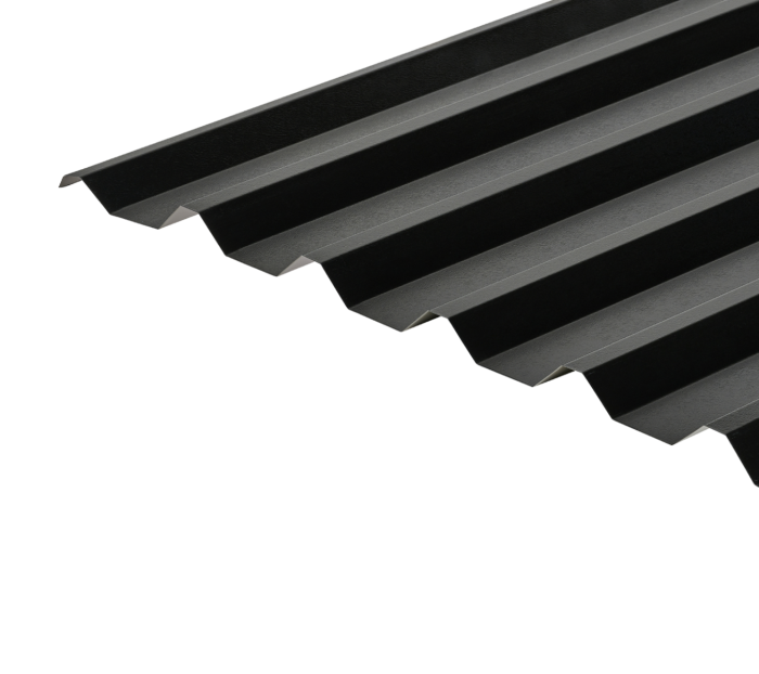 Cladco 34/1000 Box Profile PVC Plastisol Coated 0.7mm Metal Roof Sheet Black - 2900mm