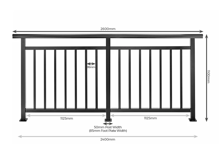 Cladco Powder‑Coated Aluminium Balustrade Handrail System