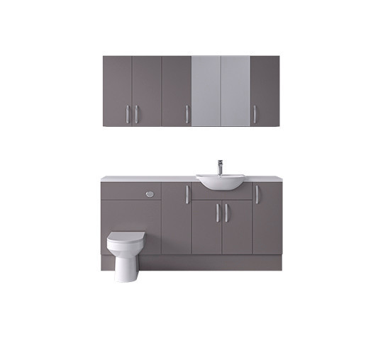 Connect G/G 1700mm Pack Basin WC 2 Cup Wall plus Tall Cupboard