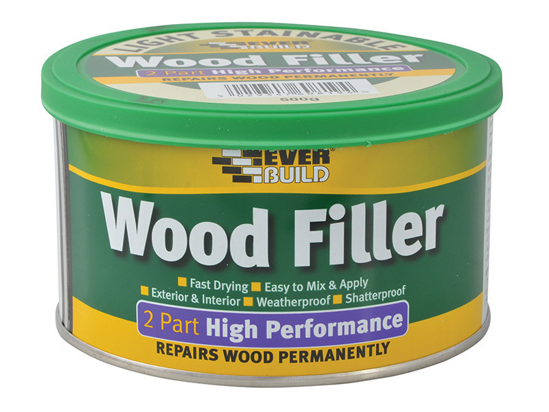 Everbuild 2-Part High-Performance Wood Filler Light Stainable 500g