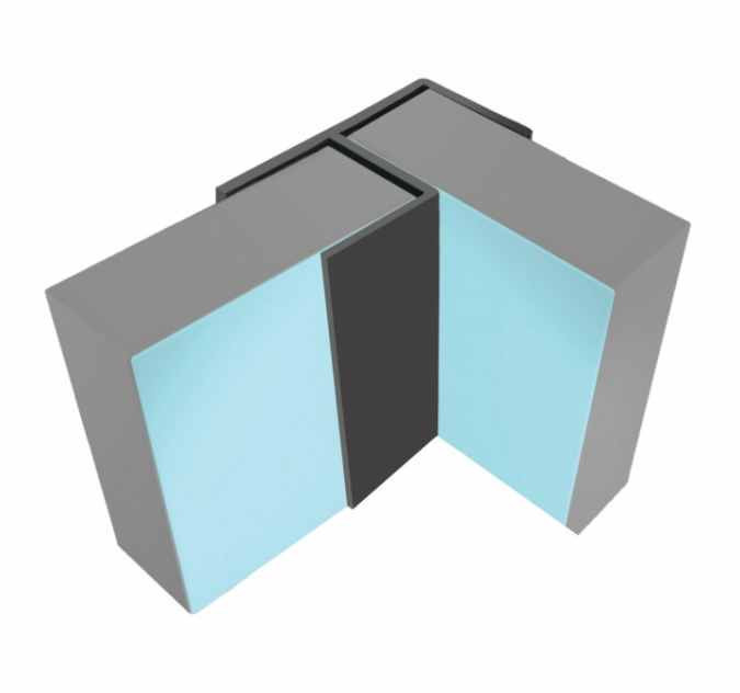 Multipanel Flush Corner Profile Type 100 Black