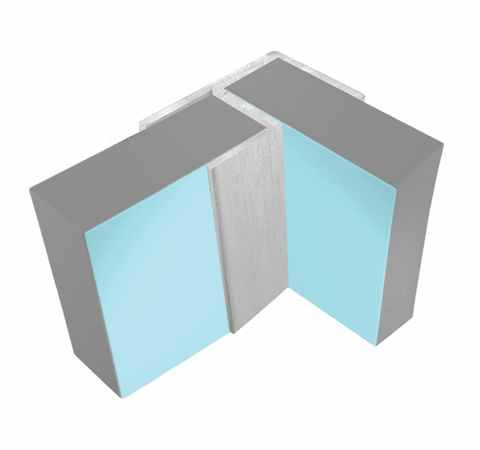 Multipanel Flush Corner Profile Type 100 Satin Silver