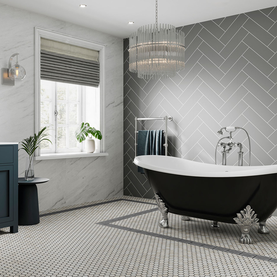 Multipanel Herringbone Tile Collection - Dust Grey