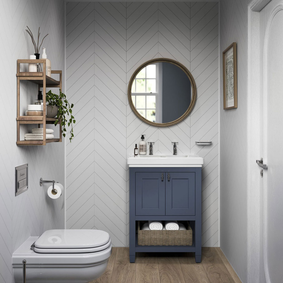 Showerwall - The Tile Collection - Snow White Chevron