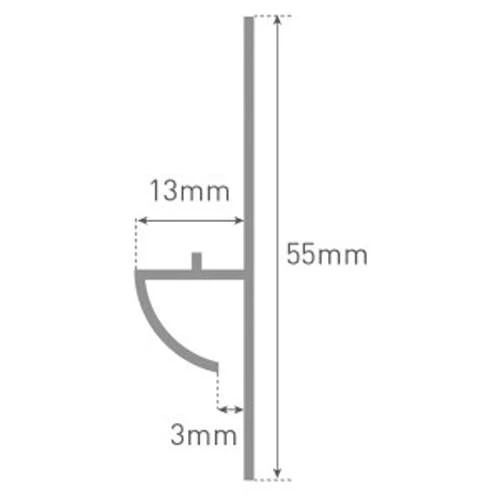 Multipanel Type 103 Floor to Wall Profile White 2.45m