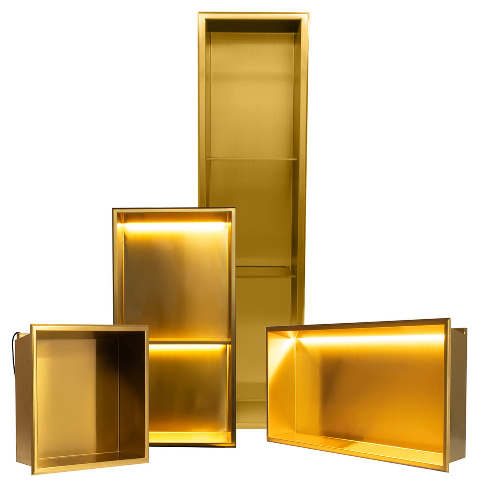 Thermopanel Satin Gold Shower Niche