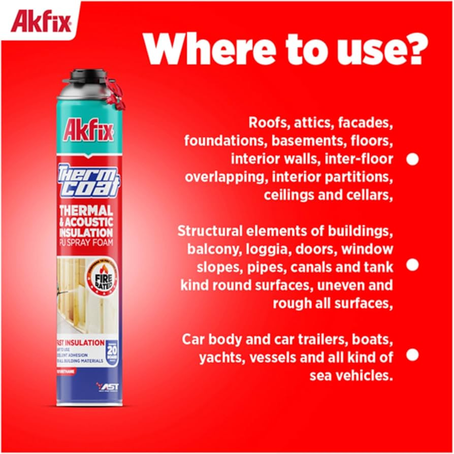 Thermcoat Thermal & Acoustic Insulation PU Spray Foam - Where to use