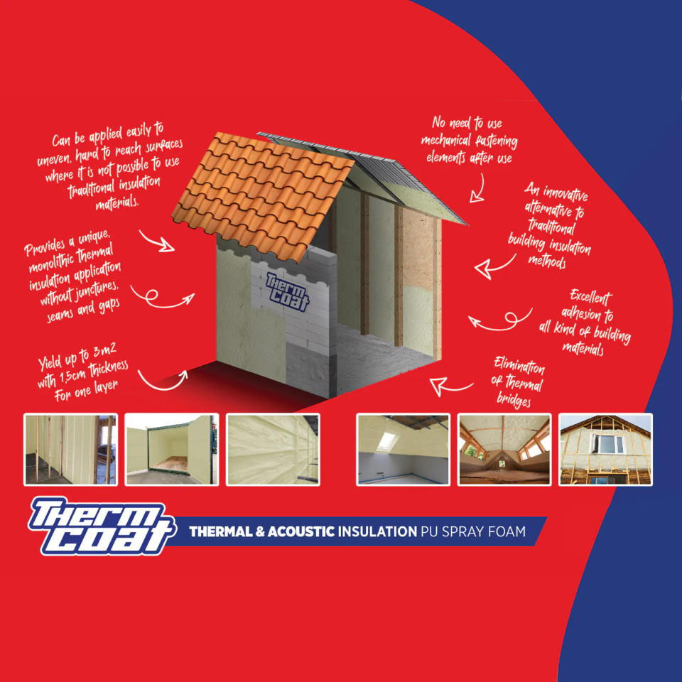 Thermcoat Thermal & Acoustic Insulation PU Spray Foam 