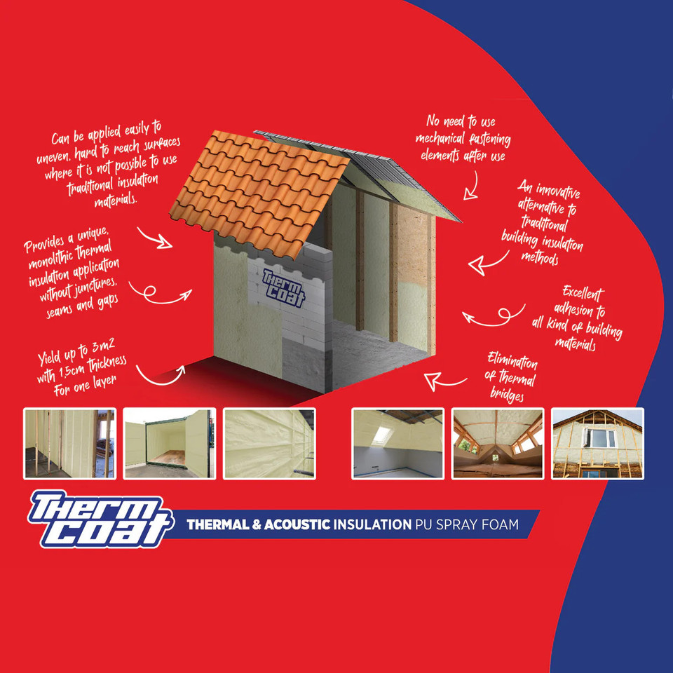 Thermcoat Thermal & Acoustic Insulation PU Spray Foam 
