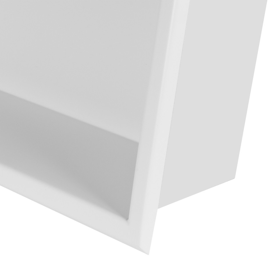 Thermopanel Stainless Steel Shower Niche with Optional LED - White (80mm Depth)