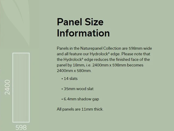 Multipanel Naturepanel Sizes
