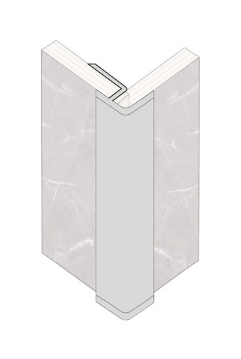 Fibo Rounded External Corner 2.4m - Aluminium