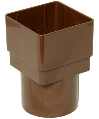 Floplast RDS2 Square to Round Downpipe Adaptor Brown