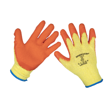 Sealey - Super Grip Knitted Gloves Latex Palm Large Pack of 12 Pairs