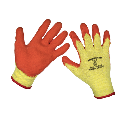 Sealey - Super Grip Knitted Gloves Latex Palm X-Large Pack of 12 Pairs
