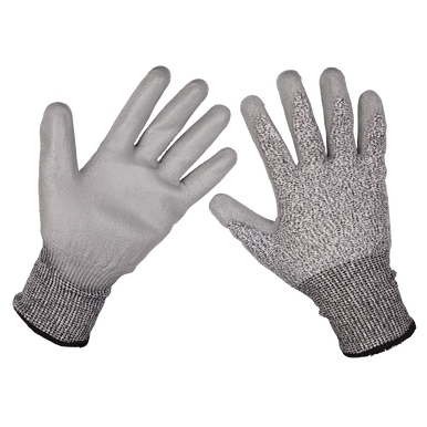 Sealey - Anti-Cut PU Gloves Cut Level C Large Pair