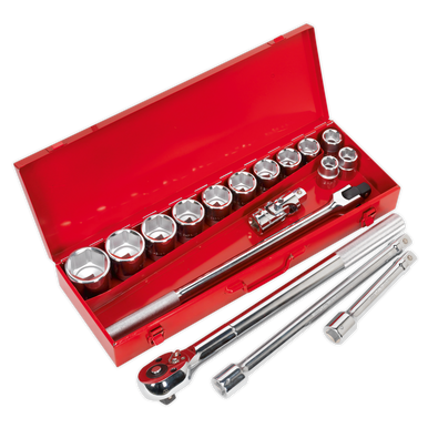 Sealey - Socket Set 17pc 3/4inchSq Drive WallDrive Metric